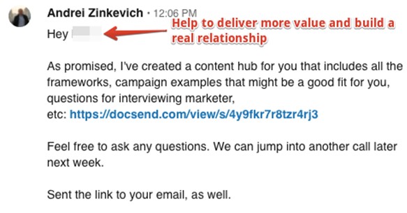 LinkedIn connection example