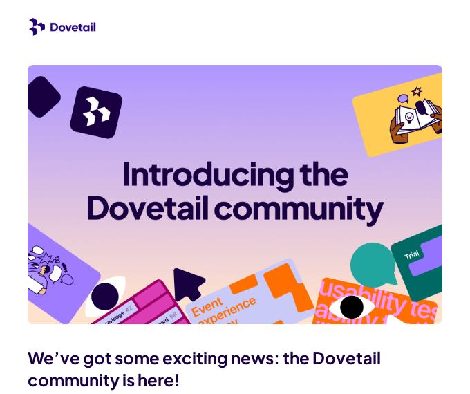 Dovetail community email