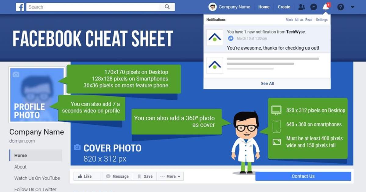 Facebook Image Sizes and Dimensions Cheat Sheet [Infographic]