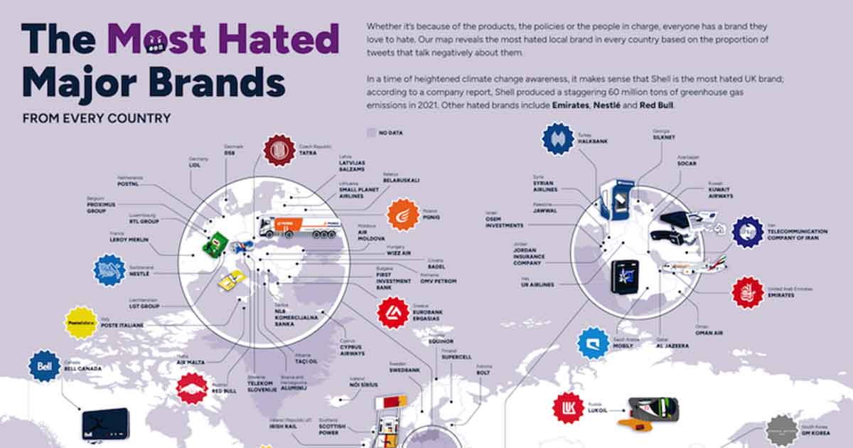 The Most Hated Brand in Countries Around the World [Infographic]
