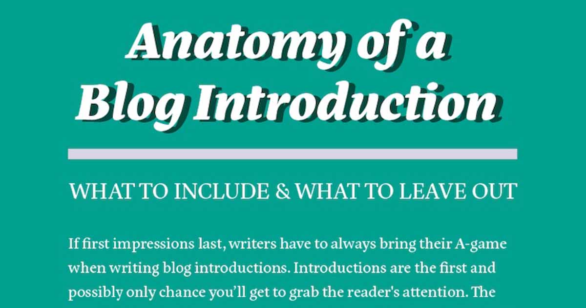 The Anatomy of a Great Blog Post Introduction [Infographic]