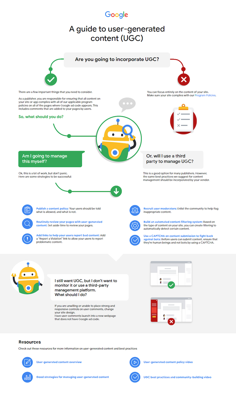 Google guide to user-generated content infographic