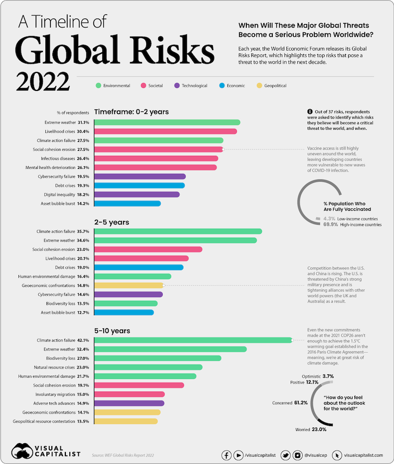 A timeline of global risks 2022 infographic