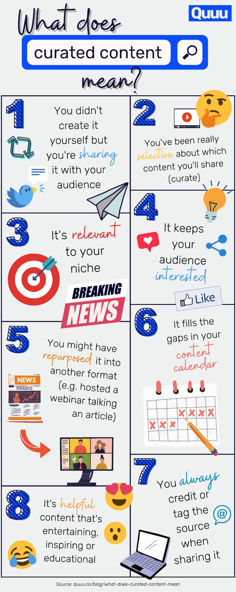 What does curated content mean infographic