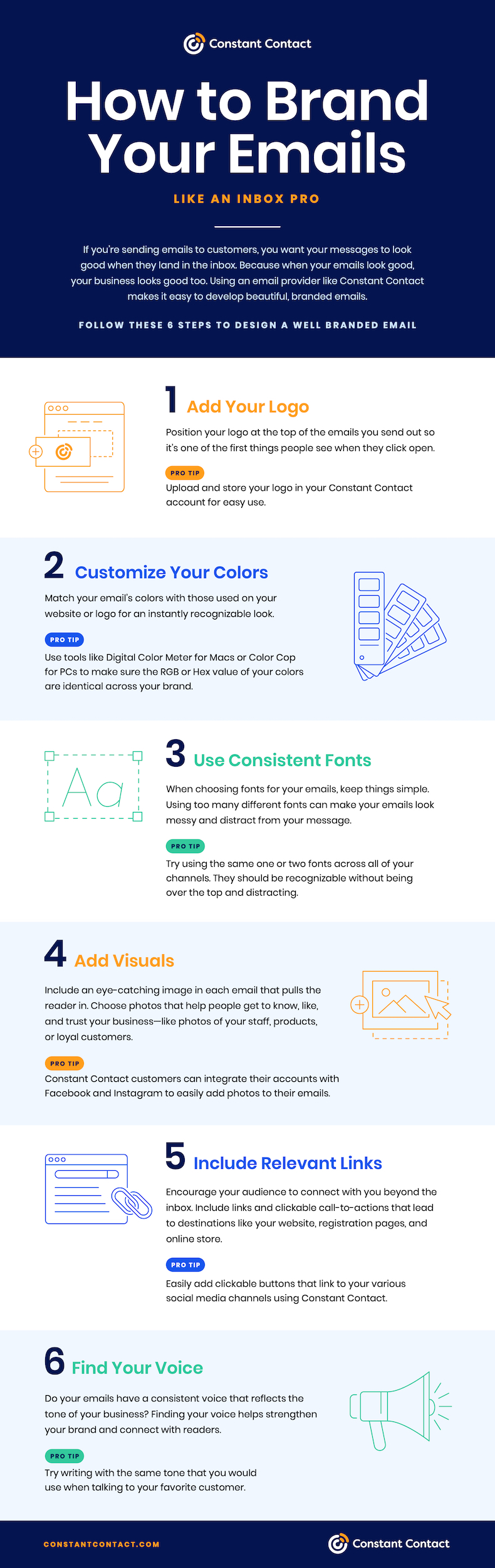 How to Brand Your Emails infographic by Constant Contact