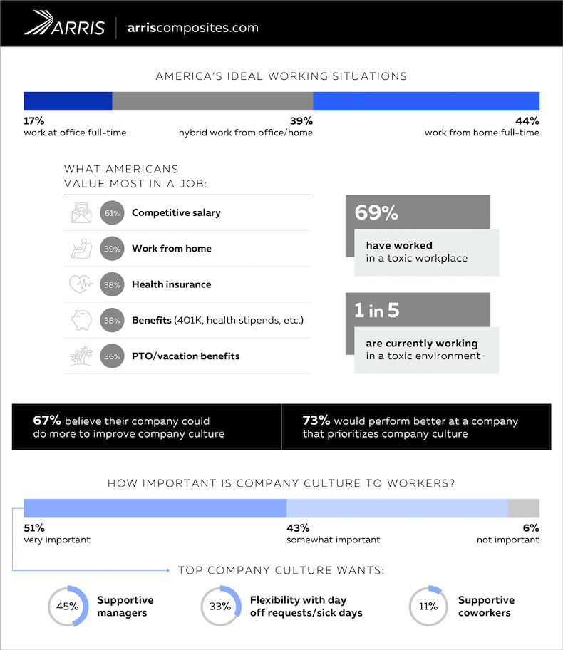 America's ideal working situations infographic