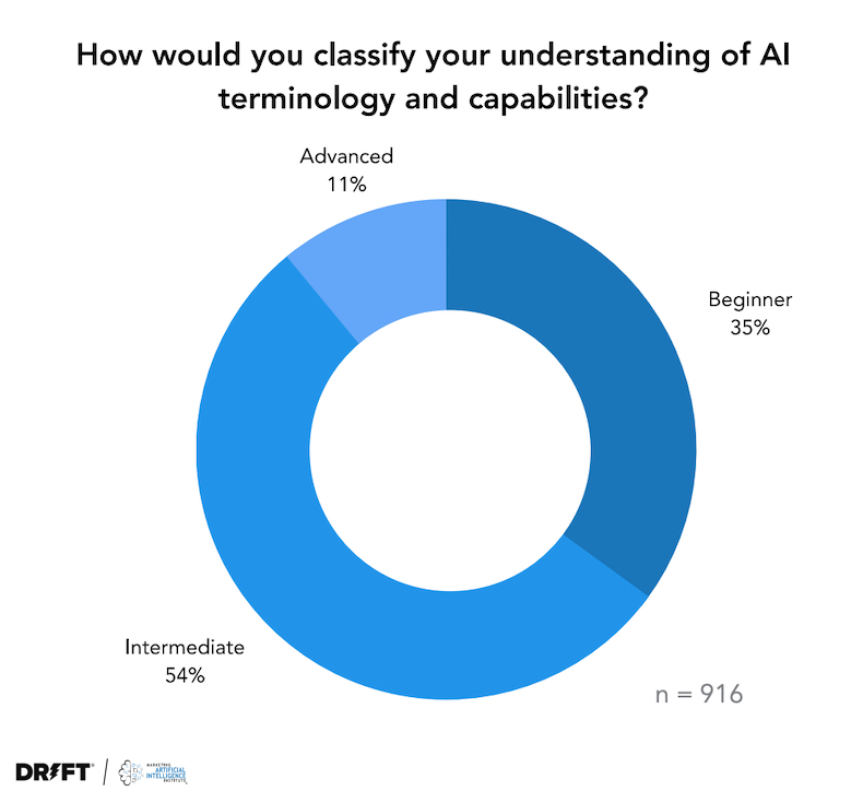 How senior marketers classify their understanding of AI