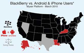 BlackBerry Ahead in Smartphone Content Downloads
