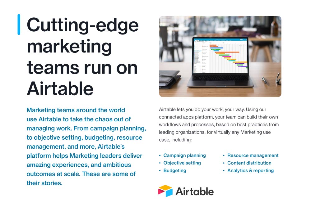 Cutting-edge Marketing Teams Run On Airtable